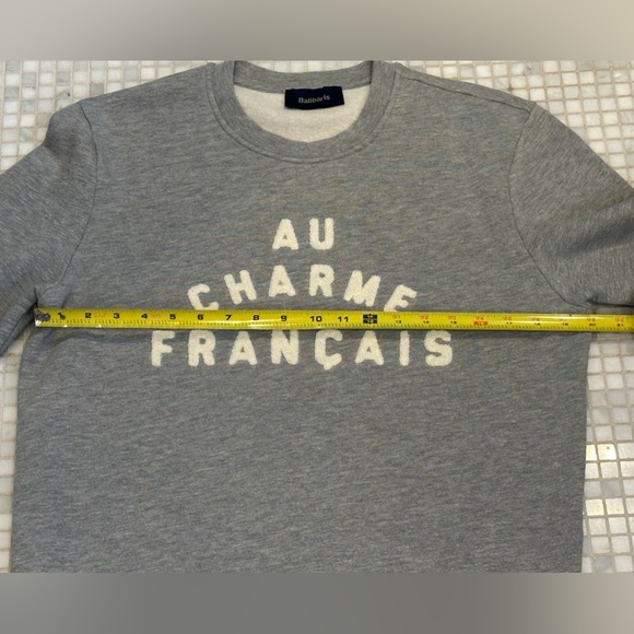 Balibaris Gray Au Charme Français Legend Embroidered Unisex Fleece Sweatshirt - Picture 9 of 10